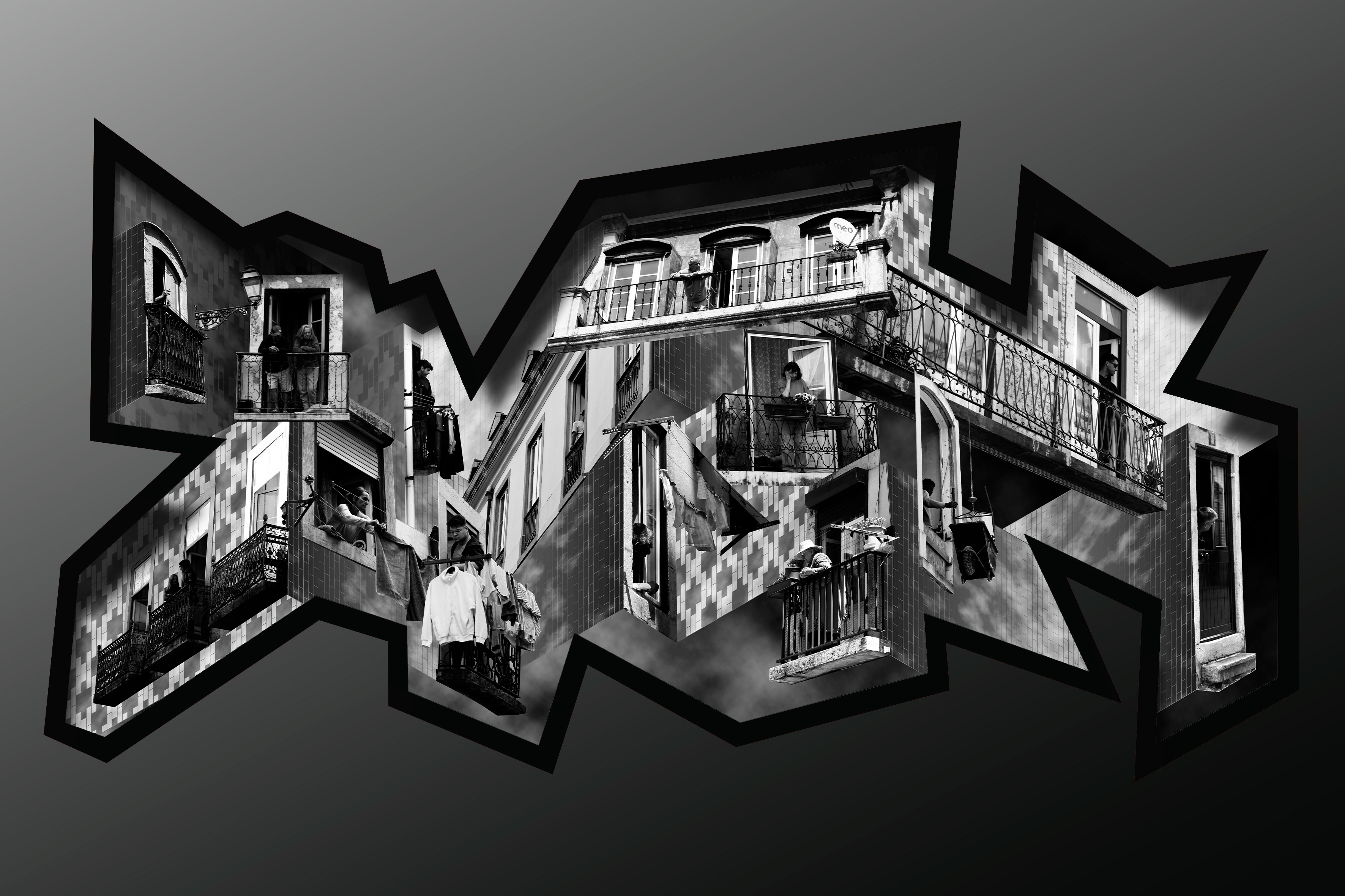 Janela para dentro da cidade (montagem digital)